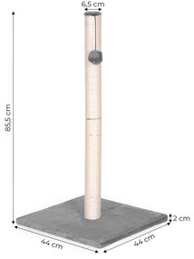 Škrabadlo pre mačky PETSI 44 cm hnedé/sivé