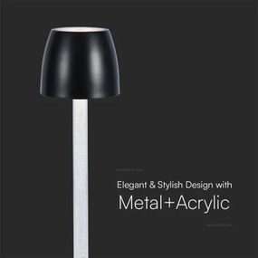 LED stmievateľná nabíjacia stolná lampa LED/3W/5V 3000K čierna