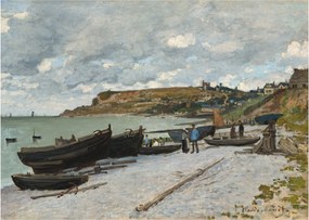 Sklenený obraz - Claude Monet, Sainte Adresse, reprodukcia (70x50 cm)