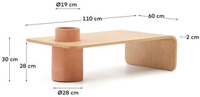 Okrúhly konferenčný stolík v dekore jaseňa v prírodnej farbe 60x110 cm Olaria – Kave Home