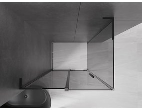 Mexen Velar L, sprchový kút s posuvnými dverami 100 x 90 cm, 8mm šedé sklo, čierna matná, 871-100-090-43-70