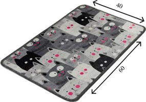 Sivá kúpeľňová predložka 40x60 cm Meow – Foutastic