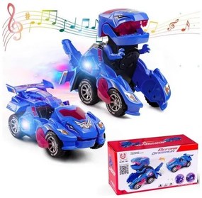 Zaparkorun Transformujúce sa dinosaurie auto s LED DYNOCAR - Modré