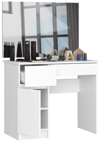 Toaletný stolík so zrkadlom CLP P-2/SL 900x600 ľavý, biely