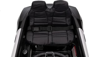 Ramiz Audi R8 Polícia na batérie pre deti + diaľkové ovládanie + EVA + pomalý štart + MP3 LED