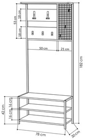 Vešiak s botníkom Nomad Anthracite and Black