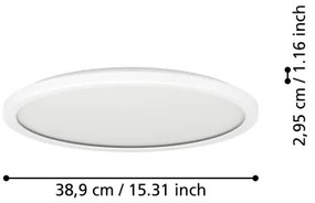 Eglo 901472 -LED RGBW St. kúpeľ. svietidlo ROVITO 18,5W/230V pr.38,9cm IP44 biela
