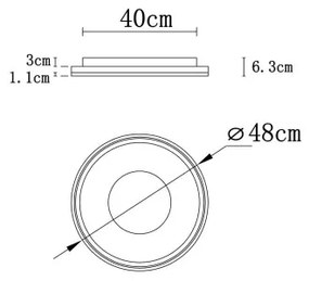 Globo 48558-48 - LED stmievateľné stropné svietidlo EILA LED/48W/230V pr.48 cm +