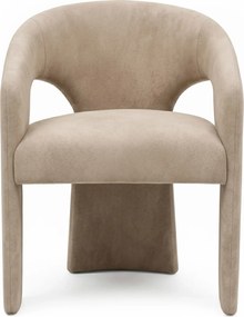 Designové čalouněné jídelní křeslo Nuria světle hnědé