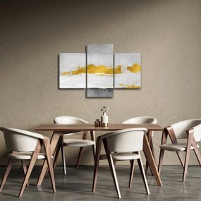 Obraz - Zlaté a šedé ťahy (90x60 cm)