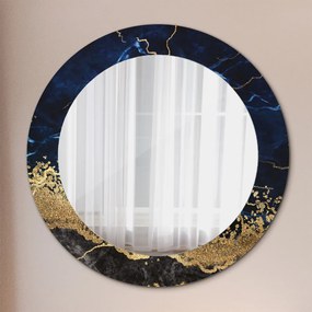 Okrúhle ozdobné zrkadlo Modrý mramor fi 60 cm