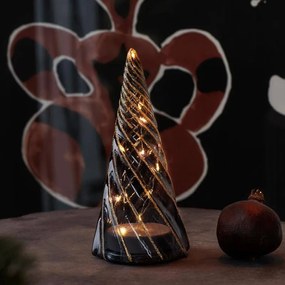 SIRIUS LED světelný stromek, skleněný, černý, 19 cm