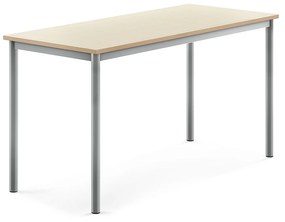Stôl SONITUS, 1400x600x720 mm, HPL - breza, strieborná