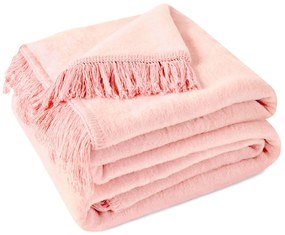 BAVLNENÁ DEKA COTTON CLOUD 150X200 CM STARORUŽOVÁ