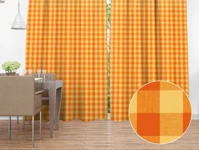 Biante Bavlnený záves Olivia OL-003 Oranžovo-žltá kocka veľká 140x140 cm