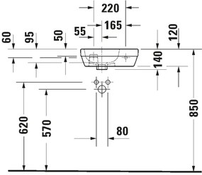 Duravit 7494000412 - Závesné umývadlo D-CODE 40x22 cm keramika/lesklá biela