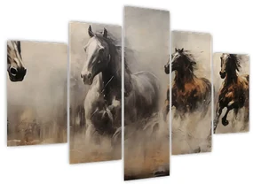 Obraz - Olejomaľba koní (150x105 cm)