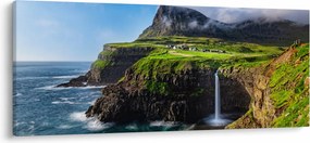 Obraz - Vodopád Múlafossur (120x50 cm)
