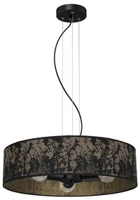 Luster na lanku SATINO 3xE27/60W/230V čierna/zlatá