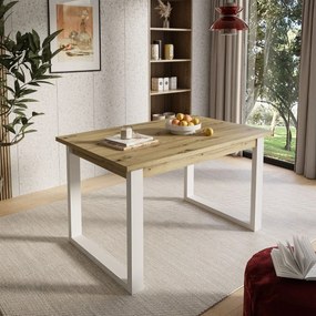 PLUTO JEDÁLENSKÝ STÔL DUB ARTISAN / BIELY 125 cm