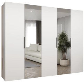 Šatníková skriňa 250 cm Mirabella 2 (biela + čierna). Akcia -19%. Vlastná spoľahlivá doprava až k Vám domov. 1126426
