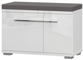Skrinka na topánky Piano K2 lakovaná biely lesk