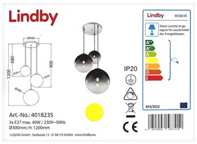Lindby Lindby - Luster na lanku ROBYN 3xE27/40W/230V LW1090