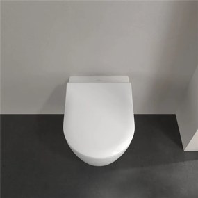 VILLEROY &amp; BOCH Avento Combi-Pack, závesné WC s DirectFlush + WC sedátko s poklopom SlimSeat, s QuickRelease a Softclosing, biela alpská, s povrchom CeramicPlus, 5656RSR1
