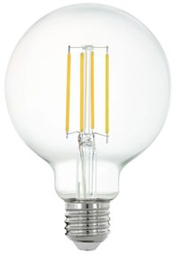 EGLO LED stmievateľná filamentová retro žiarovka, E27, G95, 6W, teplá biela