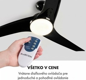 Klarstein Figo, stropný ventilátor, 52" (132 cm) Ø, výkon: 55 W, čierny