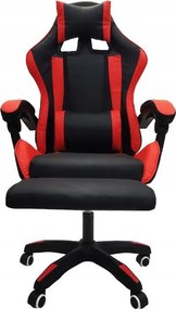 Herní židle s podnožkou KG104 červené