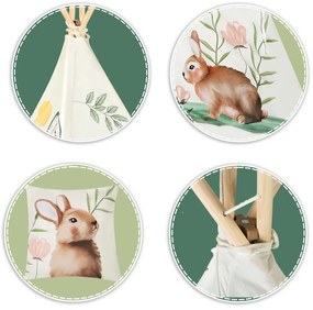 Detský stan típí Nukido NK -407 - béžová (les)