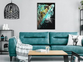 Artgeist Obraz - Mint Tiger (1 Part) Vertical Veľkosť: 40x60, Verzia: Na talianskom plátne