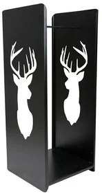 Kovový stojan na drevo Deer, 40x100 cm, čierna