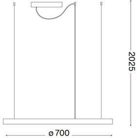 Ideal Lux - LED Stm. luster na lanku ORACLE S LED/40W/230V 4000K pr. 70 cm biela
