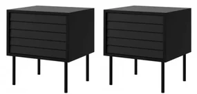 MIRJAN 24 SADA 2x Nočný stolík CORTINA 51x45 cm čierna MJ0132