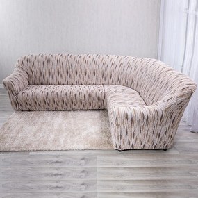 Bielastické poťahy NOVELO béžová rohová sedačka (š. 350 - 530 cm)