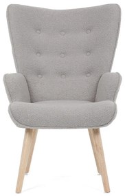 Kreslo s ušami Bouclé GREY2, sivá