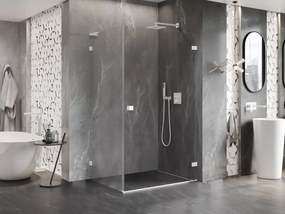 Mexen Lunar-B L pravý výklopný sprchový kút 95 x 90 cm, číre sklo, biela, 832L-095-090-20-00-P