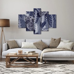 Obraz - Modré zebry (150x105 cm)
