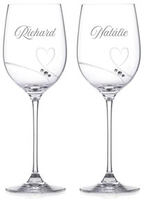 Poháre na víno k výročiu Diamante Romance 2 ks
