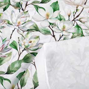 Biante Dekoračný záves TF-117 Kvety magnólie na bielom 140x230 cm