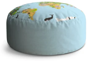 Sablio Taburet Zvieracia mapa sveta: 40x50 cm