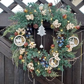 DECOLED LED svetelná reťaz snehová vločka na batérie, teplá biela, 20 LED diód, 2,3 m