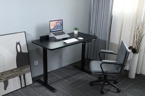 Výškovo nastaviteľný elektrický stôl BestBerg BBAT-14BB / rozmer 140x70 cm / výška 93,4-125,4 cm / čierny