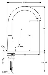 Ideal Standard Nora - Kuchynská batérie pre inštaláciu pod okno, chróm B9332AA