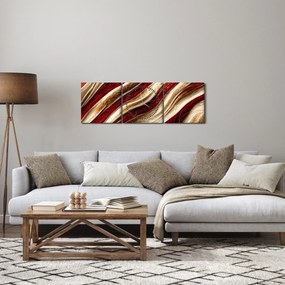 Obraz - Zlato - biela textúra (s hodinami) (90x30 cm)