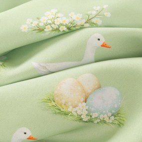 Goldea veľkonočný hranatý teflónový obrus - husy a kraslice 80 x 80 cm