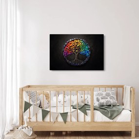 Obraz – Strom plný farebných sŕdc (90x60 cm)