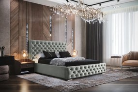 MANŽELSKÁ ČALÚNENÁ POSTEĽ BARON 200x200 S ROŠTOM CHESTERFIELD